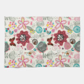 レトロのスタイル5の花パターン キッチンタオル (横)
