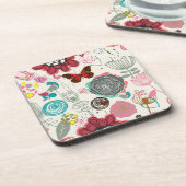レトロのスタイル5の花パターン コースター (左側)