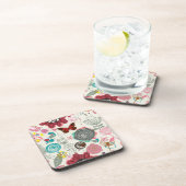 レトロのスタイル5の花パターン コースター (右側)