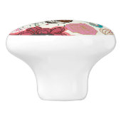 レトロのスタイル5の花パターン セラミックノブ (側面)