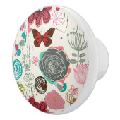 レトロのスタイル5の花パターン セラミックノブ (右)