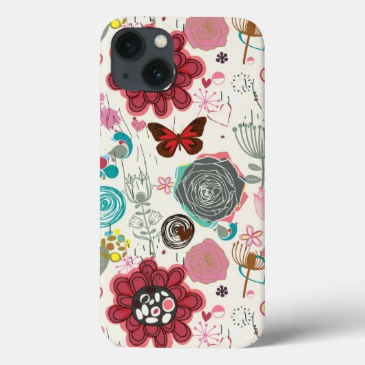 レトロのスタイル5の花パターン Case-Mate iPhoneケース (裏面)