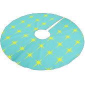 レトロのスターバストのクリスマスツリーのスカート ブラッシュドポリエステルツリースカート (アングル)