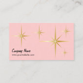 レトロのスターバストの名刺-ピンク 名刺 (裏面)