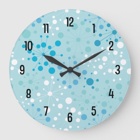 レトロのスターバストの柱時計 ラージ壁時計 (正面)