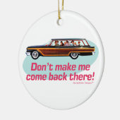 レトロのステーションワゴン(ピンク及び青) セラミックオーナメント (左)