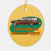 レトロのステーションワゴン(ブラウン及び緑) セラミックオーナメント (左)