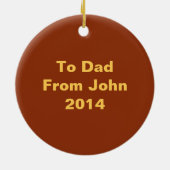 レトロのステーションワゴン(ブラウン及び緑) セラミックオーナメント (裏面)