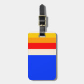 レトロのストライブ柄旅行ラベル ラゲッジタグ (正面縦)