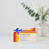 レトロのストライブ柄旅行 名刺 (スタンド正面)