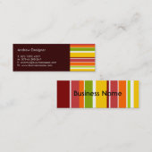 レトロのストライプの小型名刺 スキニー名刺 (正面/裏面)