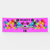 レトロのスニーカーの渦巻の気球の菓子16は名前を加えます 横断幕 (横)