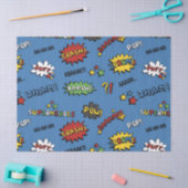 レトロのスーパーヒーローはパターンをからかいます 薄葉紙 (クラフト)