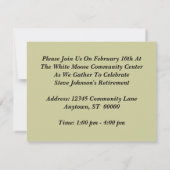 レトロのセピア色の擦り切れたな仕事のブーツの退職の招待状 招待状 (裏面)