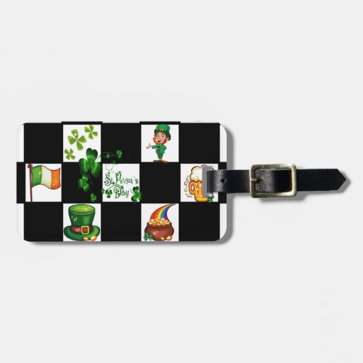 レトロのセントパトリックのユニークな日 ラゲッジタグ (正面横)
