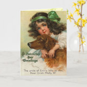 レトロのセントパトリックの日の挨拶状 カード (黄色い花)