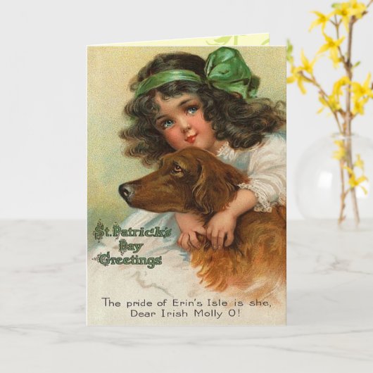 レトロのセントパトリックの日の挨拶状 カード (黄色い花)