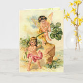 レトロのセントパトリックの日の挨拶状 カード (黄色い花)