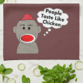 レトロのソックス猿の台所タオル キッチンタオル (折り畳み)