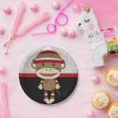 レトロのソックス猿 ペーパープレート (パーティー)