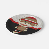 レトロのソックス猿 ペーパープレート (アングル)