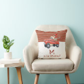 レトロのソックス猿wのペダル車の男の赤ちゃんのギフト クッション (椅子)