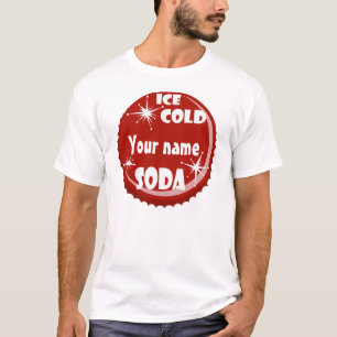 レトロのソーダ帽子の印 Tシャツ