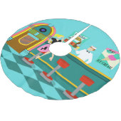 レトロのソーダ・ファウンテンのクリスマスツリーのスカート ブラッシュドポリエステルツリースカート (アングル)