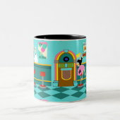 レトロのソーダ・ファウンテンのマグ ツートーンマグカップ (中央)