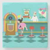 レトロのソーダ・ファウンテンの石のコースター ストーンコースター (正面)