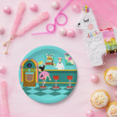 レトロのソーダ・ファウンテンの紙皿 ペーパープレート (パーティー)