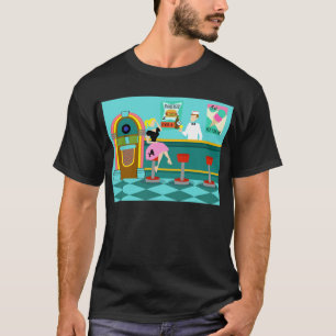 レトロのソーダ・ファウンテンのTシャツ Tシャツ
