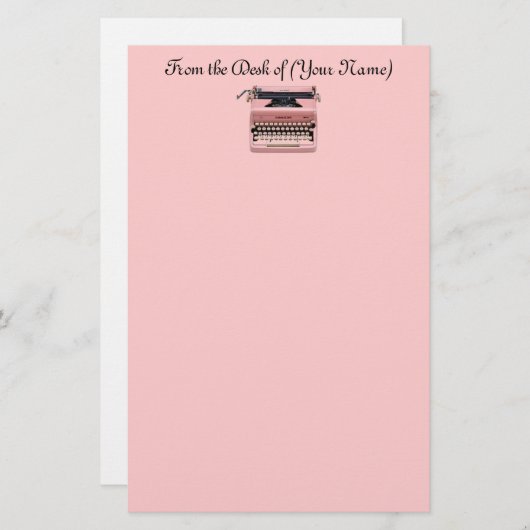 レトロのタイプライターの文房具 便箋 (正面/裏面)