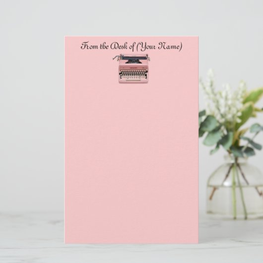 レトロのタイプライターの文房具 便箋 (スタンド正面)