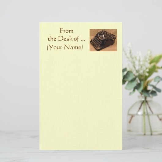 レトロのタイプライターの文房具-机からの…の… 便箋 (スタンド正面)