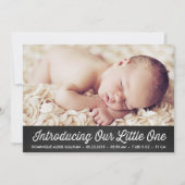 レトロのタイポグラフィ%PIPE%の黒板の誕生の発表 案内状 (正面)