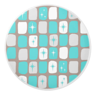 レトロのターコイズのスターバストの陶磁器のノブ セラミックノブ