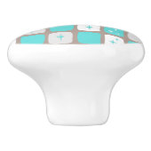 レトロのターコイズのスターバストの陶磁器のノブ セラミックノブ (側面)