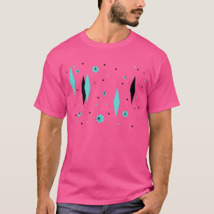 レトロのターコイズのダイヤモンドおよびスターバストのTシャツ Tシャツ