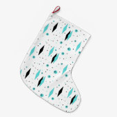 レトロのターコイズのダイヤモンドのクリスマスのストッキング ラージクリスマスストッキング (正面 (吊り時))