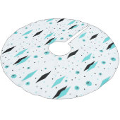 レトロのターコイズのダイヤモンドのクリスマスツリーのスカート ブラッシュドポリエステルツリースカート (アングル)