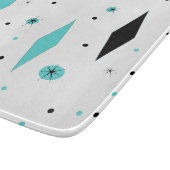 レトロのターコイズのダイヤモンド及びスターバストのまな板 カッティングボード (角)