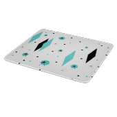 レトロのターコイズのダイヤモンド及びスターバストのまな板 カッティングボード (角)