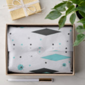 レトロのターコイズのダイヤモンド及びスターバストのティッシュペーパー 薄葉紙 (ギフト)