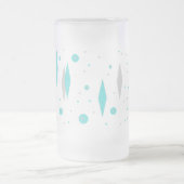 レトロのターコイズのダイヤモンド及びスターバストのマグ フロストグラスビールジョッキ (中央)