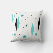 レトロのターコイズのダイヤモンド及びスターバストの装飾用クッション クッション (裏面)