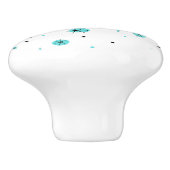 レトロのターコイズのダイヤモンド及びスターバストの陶磁器の引き セラミックノブ (側面)