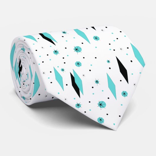 レトロのターコイズのダイヤモンド及びスターバストの首のタイ ネクタイ (ロール)