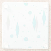 レトロのターコイズのダイヤモンド及びスターバストガラスのコースター ガラスコースター (裏面)