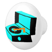 レトロのターコイズのレコードプレーヤの陶磁器の引き セラミックノブ (右)